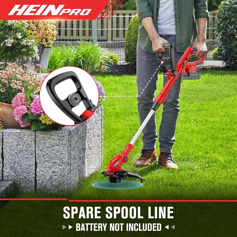 HEINPRO Cordless String Trimmer Compatible with Milwaukee M18 18V Battery, 12-Inch Weed Wacker Cordless, Auto Line Feed, Electric Weed Eater Battery Powered, Grass Trimmer w/ 6 Line Spools (Tool Only) - Image 5